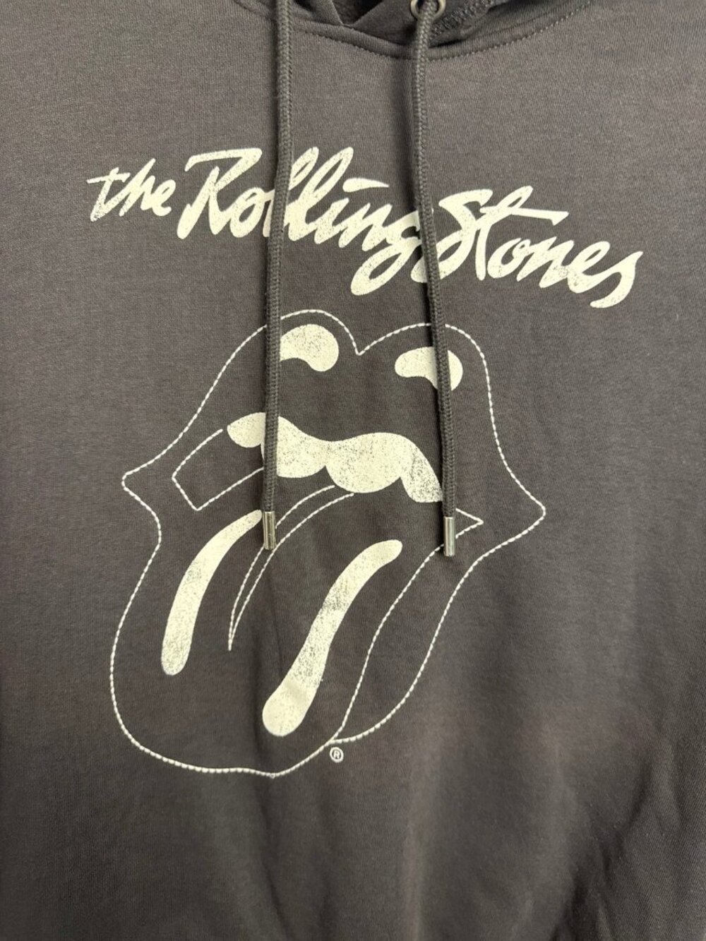 H&M Rolling Stones concert tour graphic grey cotton blend hoodie size small uni - Picture 4 of 6